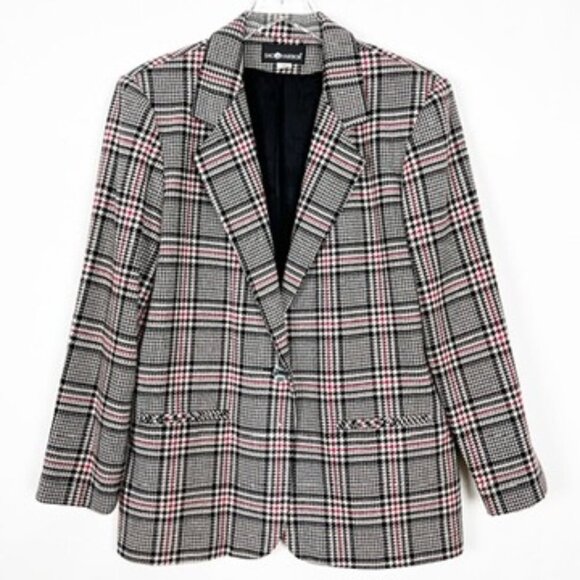 Vintage Sag Harbor Glen Plaid Blazer Houndstooth Wool Blend Women's Size 14 - Picture 15 of 15